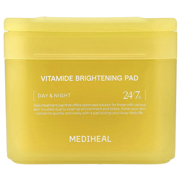 MEDIHEAL, Vitamide Brightening Pad, Day & Night, 100 Pads, 6.08 fl oz (180 ml)