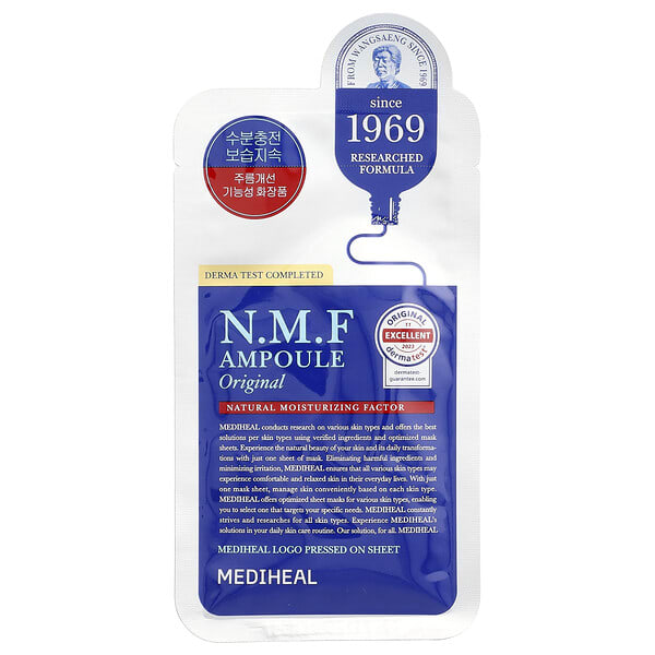 MEDIHEAL, N.M.F Ampoule Beauty Mask, Original, 1 Sheet, 0.91 fl oz (27 ml) (Discontinued Item)