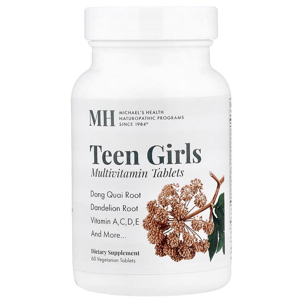 Michael's Health, Teen Girls Multivitamin, 60 Vegetarian шахмал