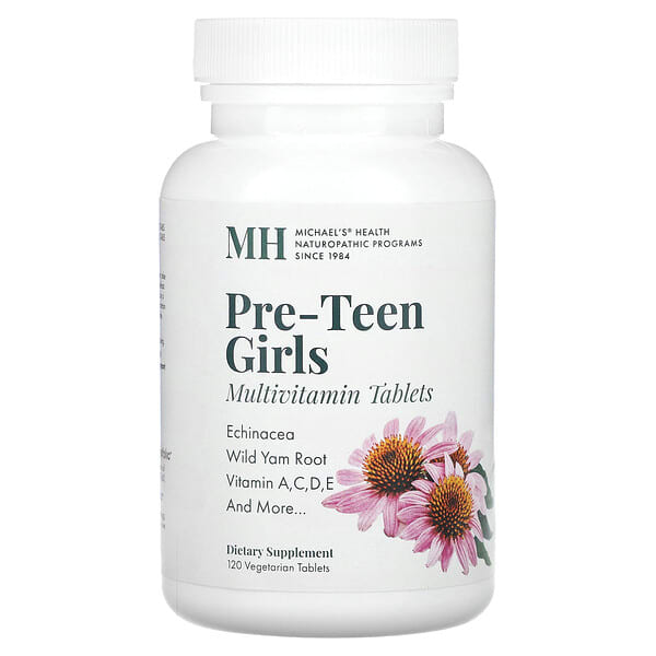 Michael's Health, Pre-Teen Girls, Мультивитамин, 120 Vegetarian шахмал