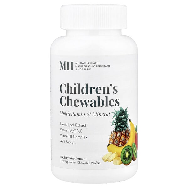 Michael's Health, Children's Chewables, Мультивитамин & Эрдэс, Natural Fruit Punch, 120 Vegetarian Chewable Wafers