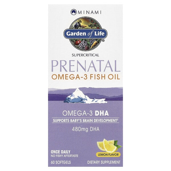 Minami Nutrition, Supercritical Prenatal, Omega-3 загасны тос, Lemon, 60 зөөлөн капсул