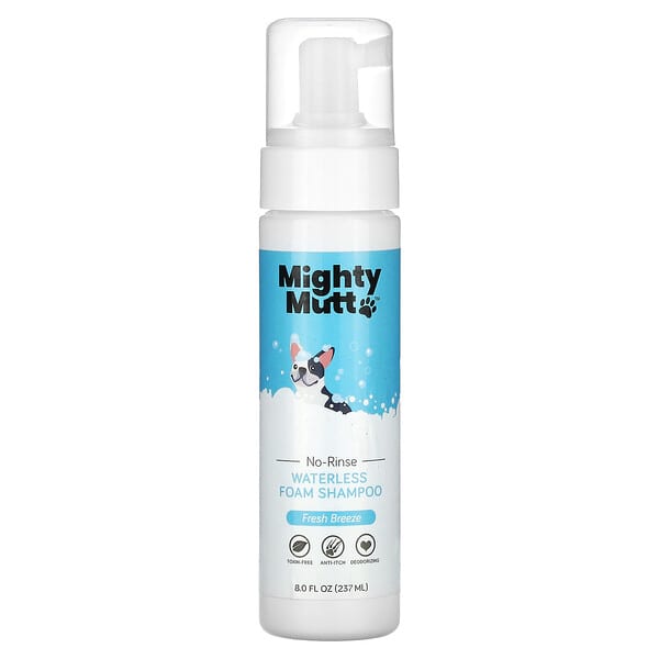 Mighty Mutt, Waterless Foam Shampoo, For Dogs, Fresh Breeze, 8 fl oz (237 ml) (Discontinued Item)