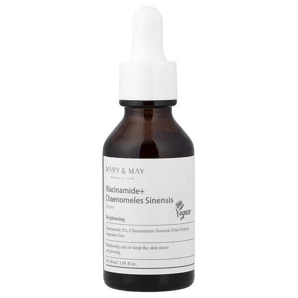 Mary & May, Niacinamide + Chaenomeles Sinensis Serum, Fragrance Free, 1.01 fl oz (30 ml)