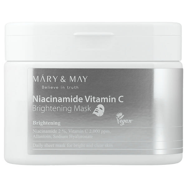Mary & May, Niacinamide Vitamin C, Brightening Beauty Mask, 30 Sheets, 14.1 oz (400 g)