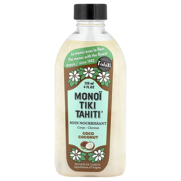Monoi Tiare Tahiti, Monoi Tiki Tahiti®, кокосын тос, Coco Coconut, 4 fl oz (120 ml)
