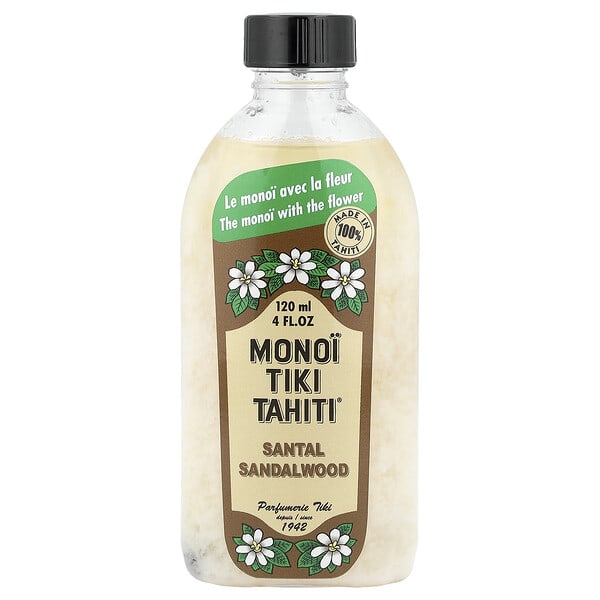 Monoi Tiare Tahiti, Monoi Tiki Tahiti®, кокосын тос, Santal Sandalwood, 4 fl oz (120 ml)