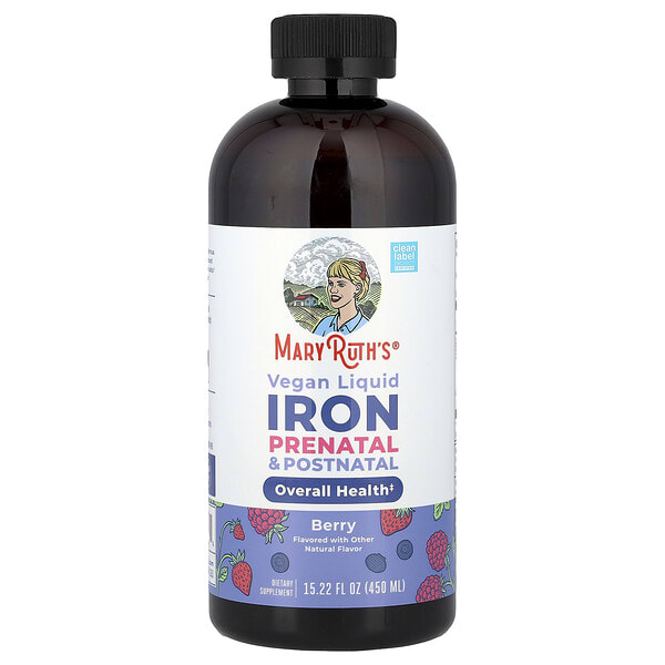 MaryRuth's, Vegan Liquid Iron Prenatal & Postnatal, жимс, 15.22 fl oz (450 ml)