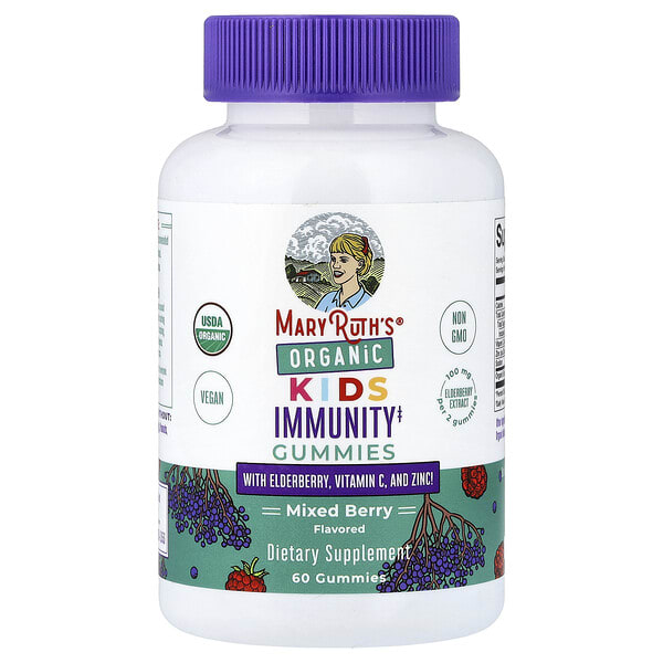 MaryRuth's, Organic Kids Immunity Gummies with Elderberry, Витамин C, and Zinc, Mixed жимс, 60 чихэр