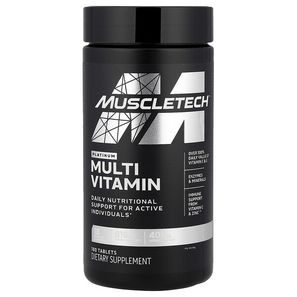 MuscleTech, Platinum Multi Vitamin, 180 шахмал