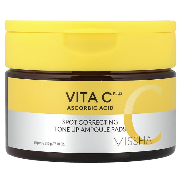 Missha, Vita C Plus, Spot Correcting Tone Up Ampoule Pads, 80 Pads, 7.4 oz (210 g)