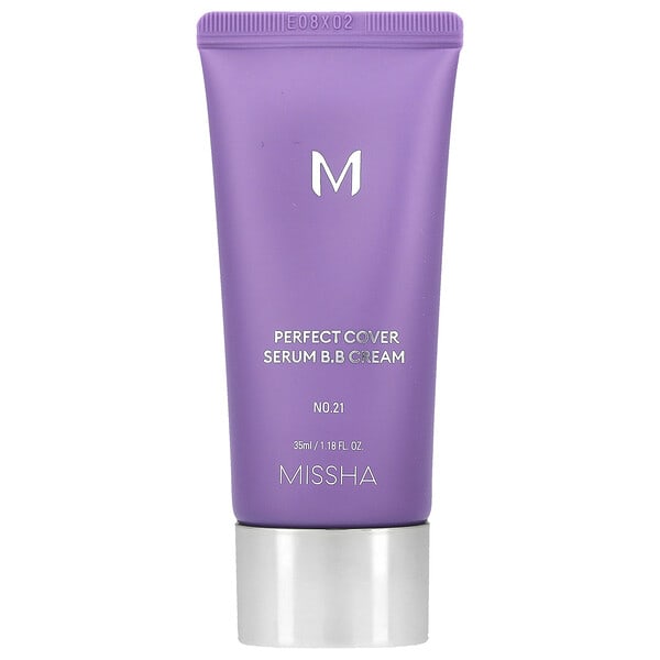 Missha, Perfect Cover Serum B.B Cream, No. 21 Light Beige, 1.18 fl oz (35 ml)