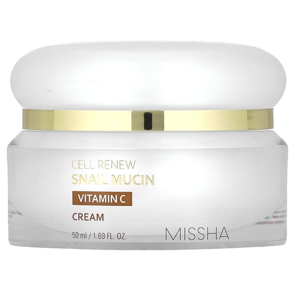 Missha, Cell Renew Snail Mucin, Витамин C Cream, 1.69 fl oz (50 ml)