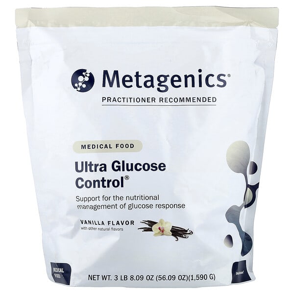 Metagenics, ультра Glucose Control®, Medical Food, Vanilla, 3 lbs 8.09 oz, (1,590 g)