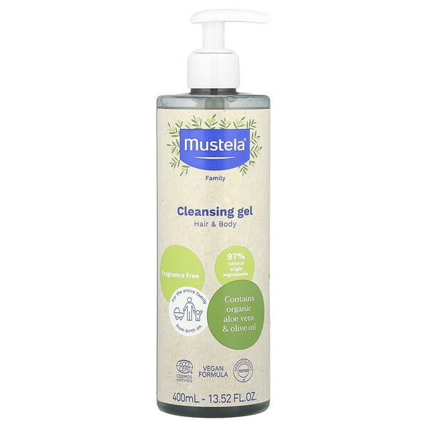 Mustela, Family, Cleansing Gel, Hair & Body, Fragrance Free, 13.52 fl oz (400 ml)