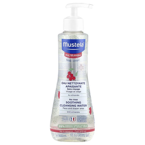 Mustela, No Rinse Soothing Cleansing Water with Schisandra, Very Sensitive Skin, Fragrance Free, 10.14 fl oz (300 ml)