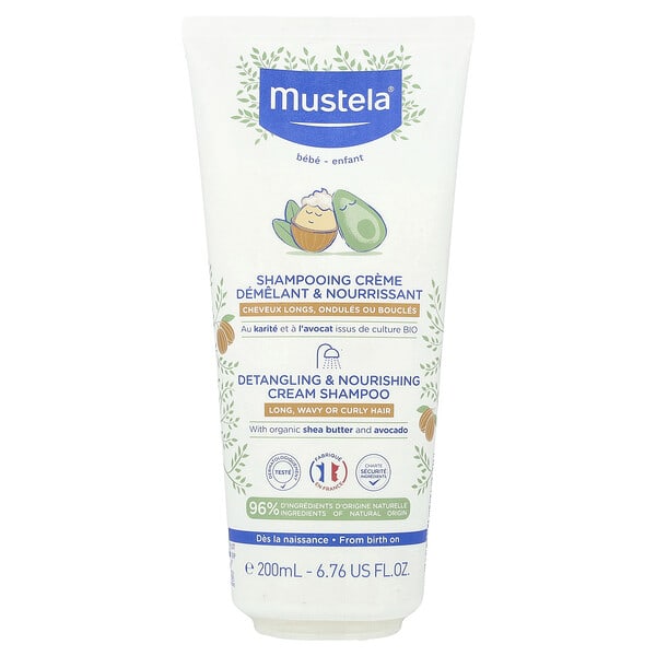 Mustela, Нярайн, Detangling & Nourishing Cream Shampoo, Long, Wavy or Curly Hair, 6.76 fl oz (200 ml)