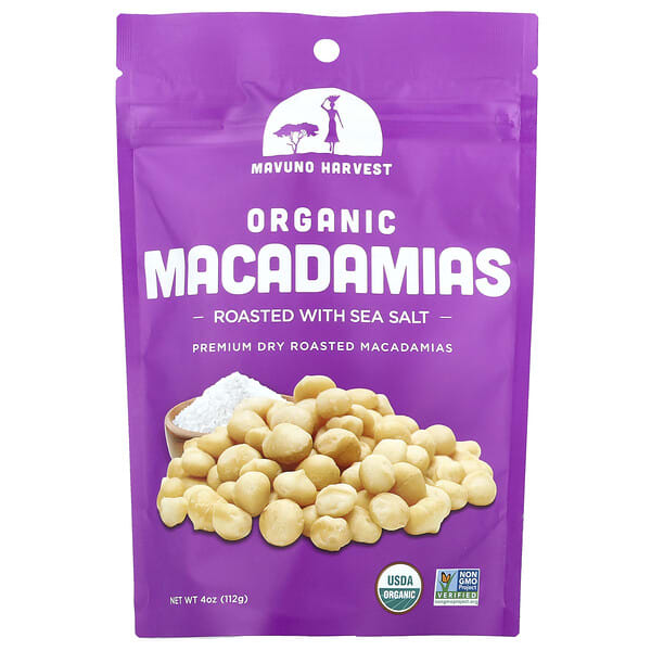 Mavuno Harvest, Organic Macadamias, Roasted With Sea Salt, 4 oz (112 g)