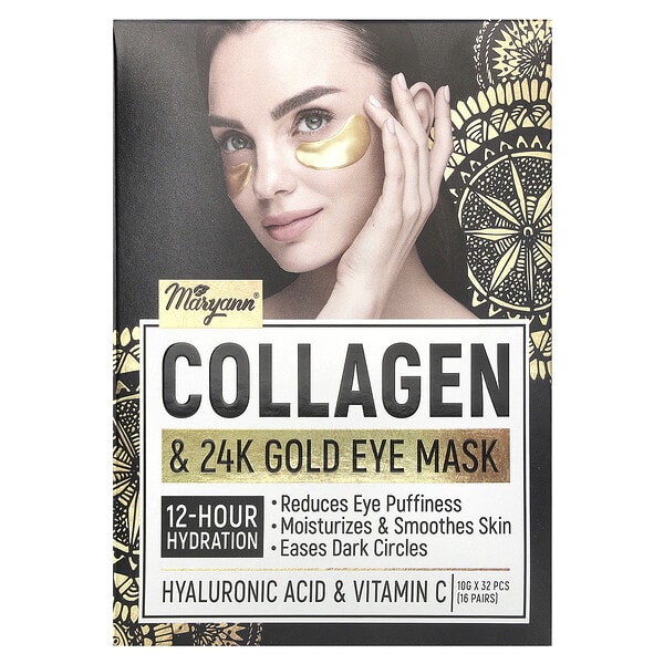 MaryAnn Organics, Collagen & 24K Gold Eye Mask, 16 Pairs (Discontinued Item)