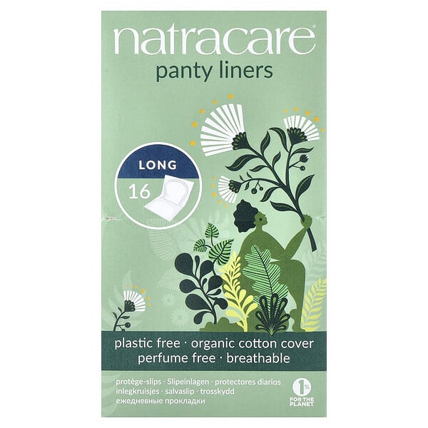 Natracare, Panty Liners, Organic Cotton Cover, Long, 16 Liners