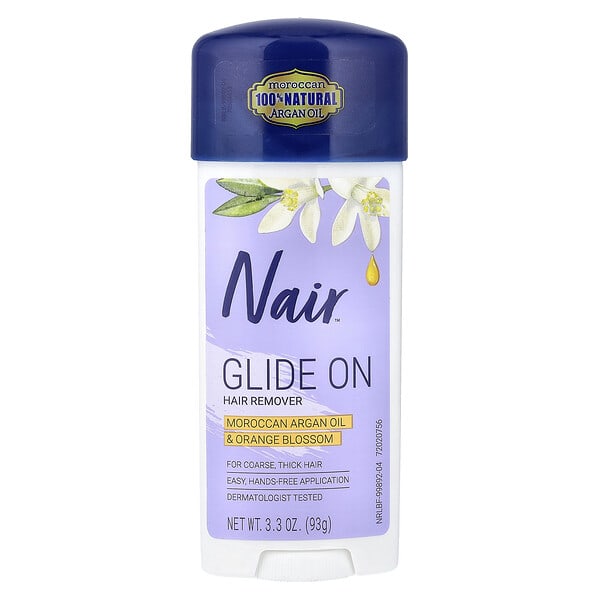 Nair, Glide On Hair Remover, For Coarse, Thick Hair, 3.3 oz (93 g)