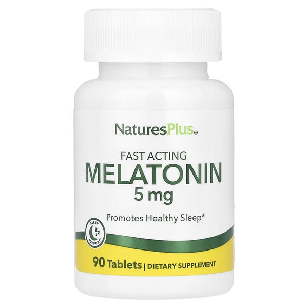 NaturesPlus, Мелатонин, 5 мг, 90 шахмал