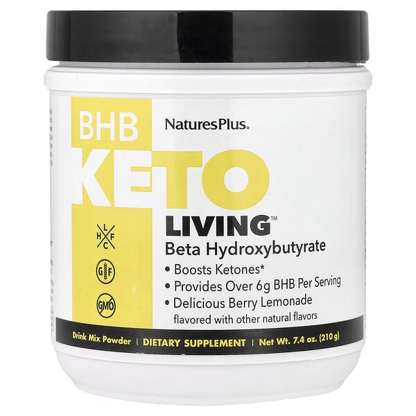 NaturesPlus, BHB Keto Living™, Delicious жимс Lemonade, 7.4 oz (210 g)