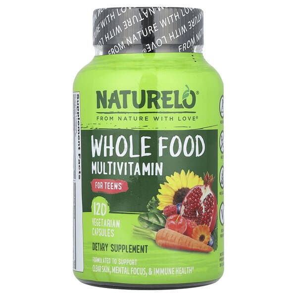 NATURELO, бүтэн Food Мультивитамин, For Teens, 120 ширхэг капсул