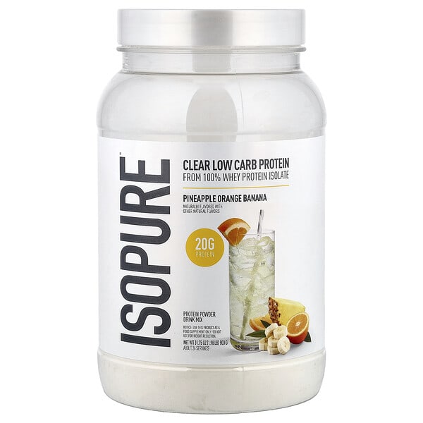 Isopure, Clear Low Carb Protein Powder, Pineapple Orange Banana, 1.98 lb (900 g)