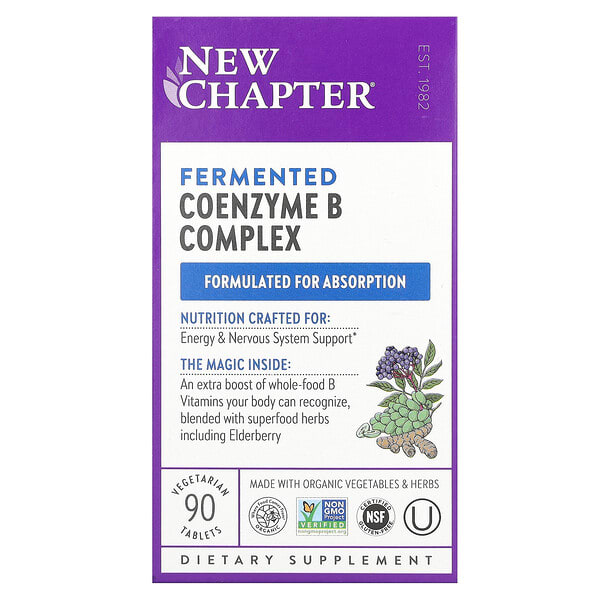 New Chapter, Fermented Coenzyme B Complex, 90 Vegetarian шахмал