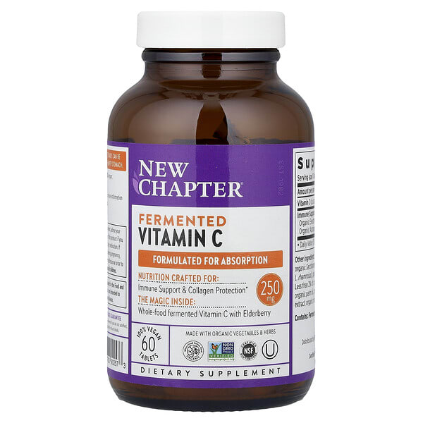 New Chapter, Fermented Vitamin C, 60 Vegan шахмал