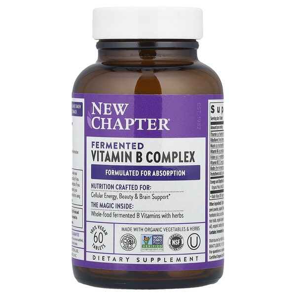 New Chapter, Fermented Vitamin B Complex, 60 Vegan шахмал