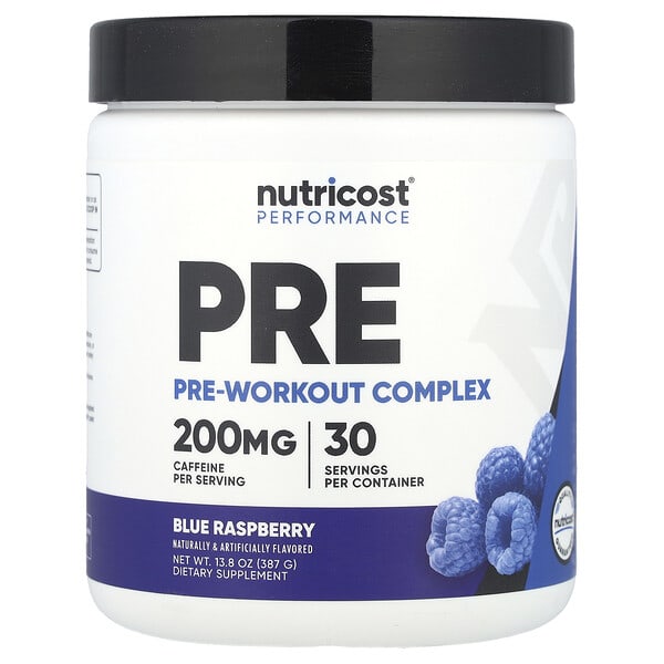 Nutricost, Performance, Pre-Workout цогц, Blue бөөрөлзгөнө, 13.8 oz (387 g)