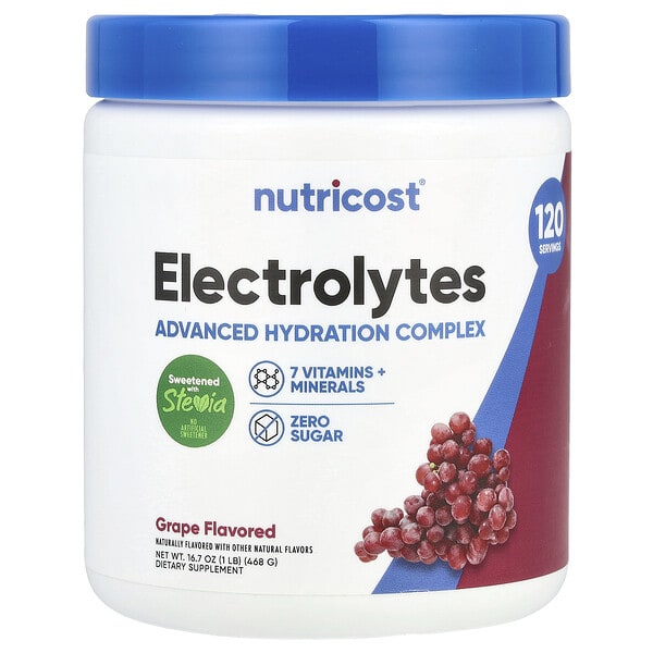 Nutricost, Electrolytes, сайжруулсан Hydration цогц, Grape, 1 lb (468 g)