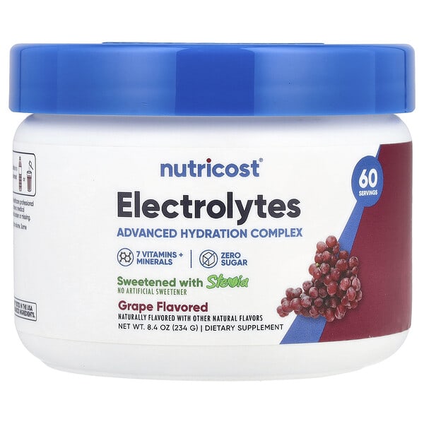 Nutricost, Electrolytes, сайжруулсан Hydration цогц, Grape, 8.4 oz (234 g)