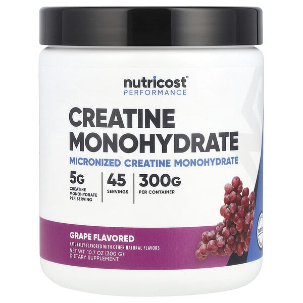 Nutricost, Performance, креатин моногидрат, Grape, 10.7 oz (300 g)