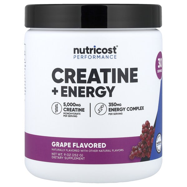 Nutricost, Performance, креатин + Energy, Grape, 9 oz (252 g)