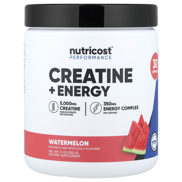 Nutricost, Performance, креатин + Energy, Watermelon, 9 oz (252 g)