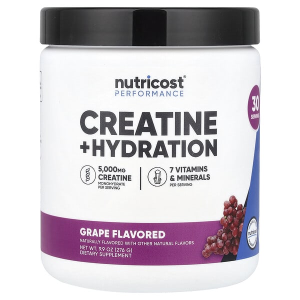 Nutricost, Performance, креатин + Hydration, Grape, 9.9 oz (276 g)