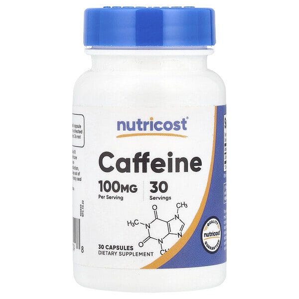 Nutricost, Caffeine, 100 мг, 30 капсул