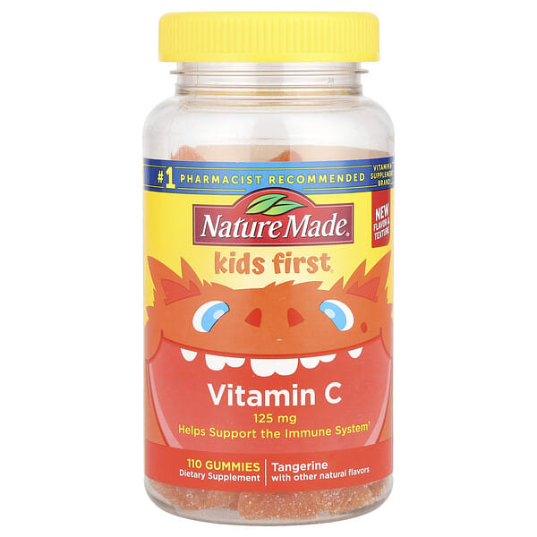 Nature Made, Kids First®, Витамин C чихэр, Tangerine, 125 мг, 110 чихэр