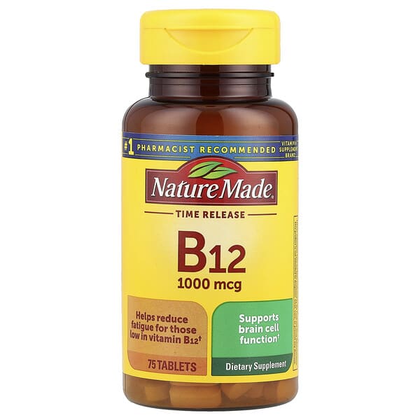 Nature Made, Витамин B12, удаан задрах, 75 шахмал