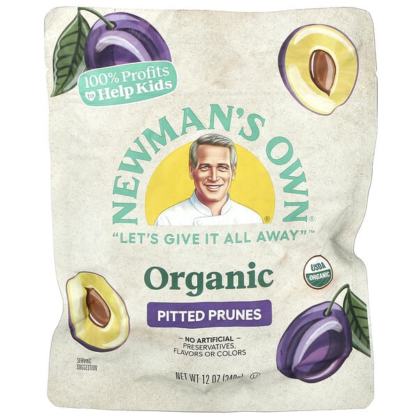Newman's Own Organics, органикs, Pitted Prunes, 12 oz (340 g)