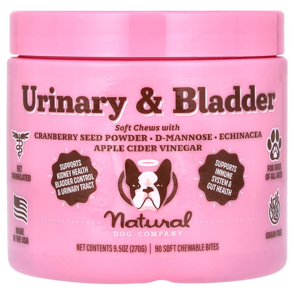 Natural Dog Company, Urinary & Bladder, For Dogs, All Ages, 90 Soft Chewable Bites, 9.5 oz (270 g)