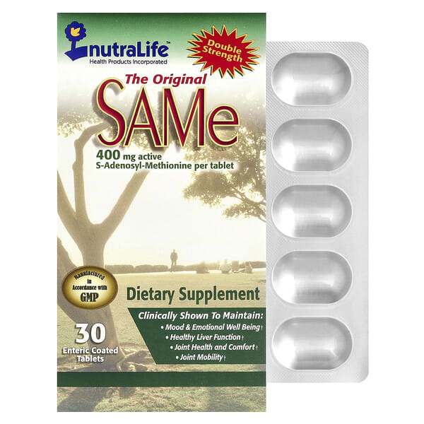 NutraLife, SAMe, 400 мг, 30 Enteric Coated шахмал