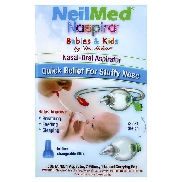 NeilMed, Babies & Kids, Naspira® Nasal-Oral Aspirator, 9 Piece Kit