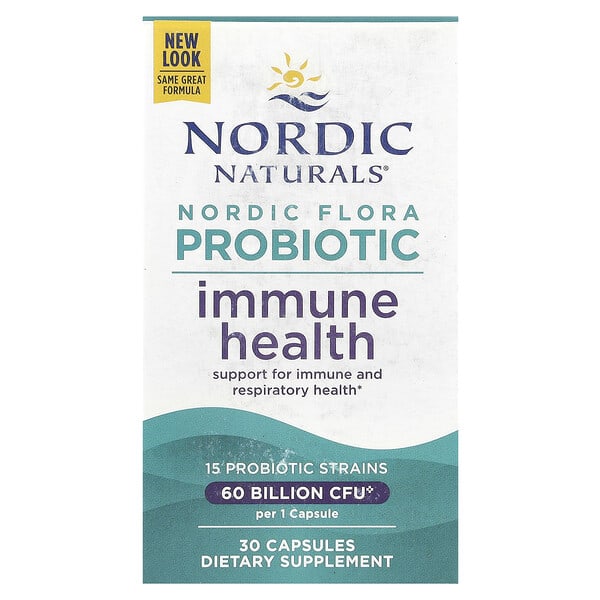 Nordic Naturals, Nordic Flora Probiotic, Immune Health, 60 тэрбум CFU, 30 капсул