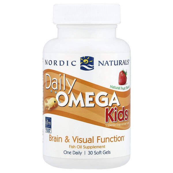 Nordic Naturals, Daily Omega Kids™, байгалийн жимс, 30 зөөлөн капсул