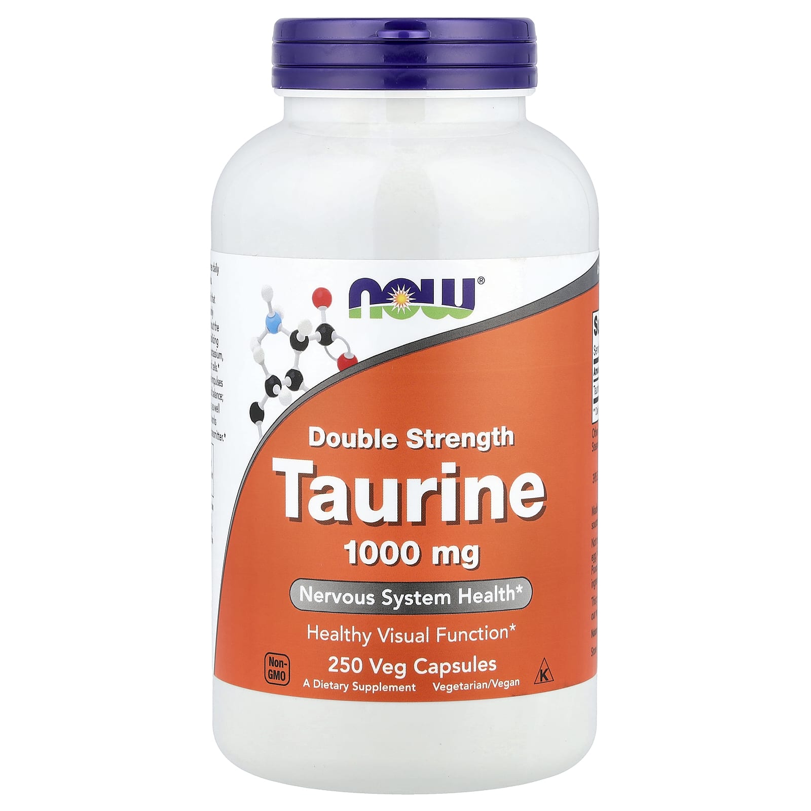 NOW Foods Taurine Double Strength 1,000 mg 250 Veg Capsules