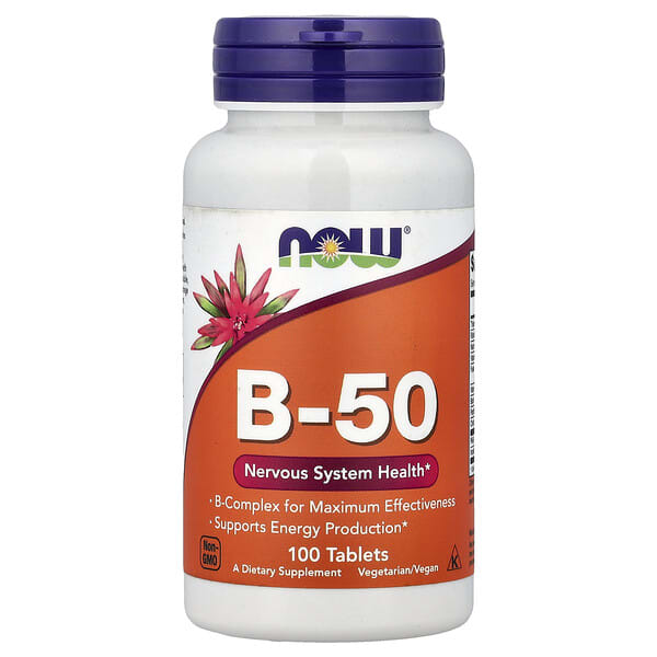 NOW Foods, B-50, 100 шахмал